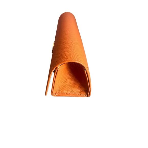 Tori Burch Eyeglass Case Sun glass Case Orange Gold - Picture 2 of 6